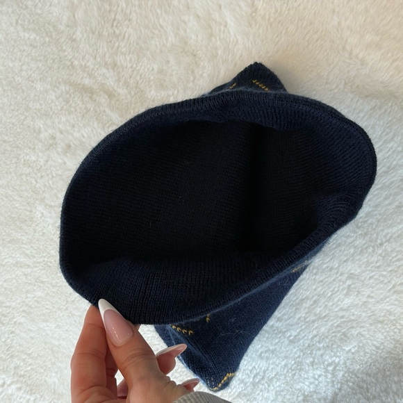 NWT Soft Argyle Knit Reversible Beanie - Blues and Yellow - New with Tags - Picture 5 of 5